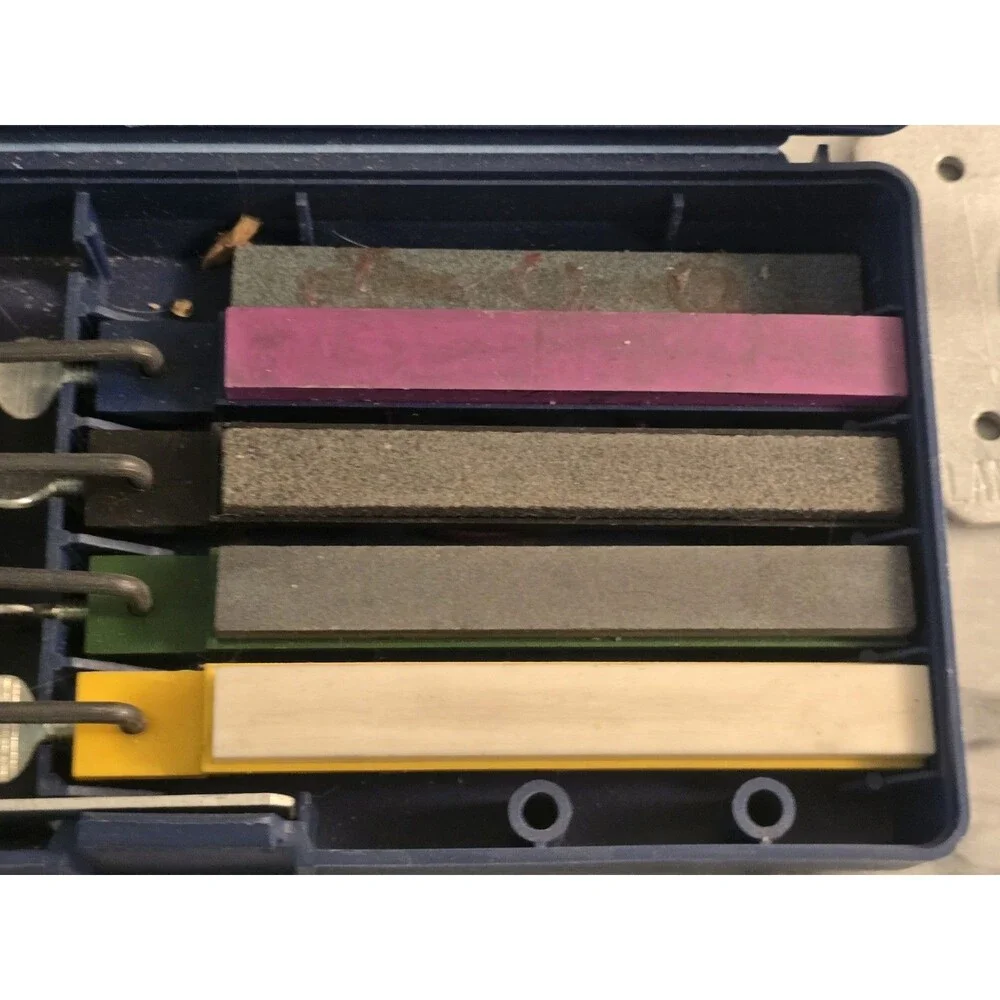 Lansky Deluxe 5-Stone Sharpener System Case Oil LM007 Pedestal Mount Precision